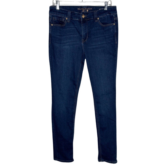 Melissa McCarthy x 7Seven Jeans Womens 6 Blue Girlfriend Dark Wash Fading Casual - Picture 1 of 8